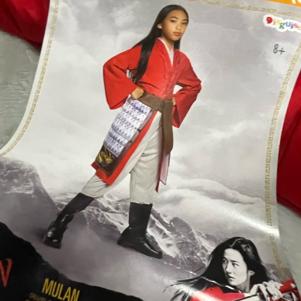 Disney Mulan Costume-Red Hero-Princess Deluxe Dress Up- girls Size
8-10 New